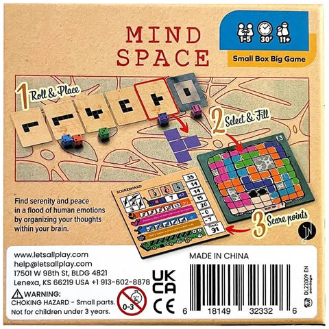 Mind Space - Tile Placement Math Board Game for Family, Adults, and Children (1-5 Players, Ages 10+) - Allplay