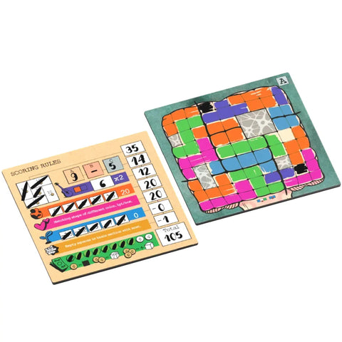 Mind Space - Tile Placement Math Board Game for Family, Adults, and Children (1-5 Players, Ages 10+) - Allplay