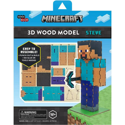 Minecraft - Steve 3D Model Kit (Wood) - Insights Editions - IncrediBuilds Series - (2023)
