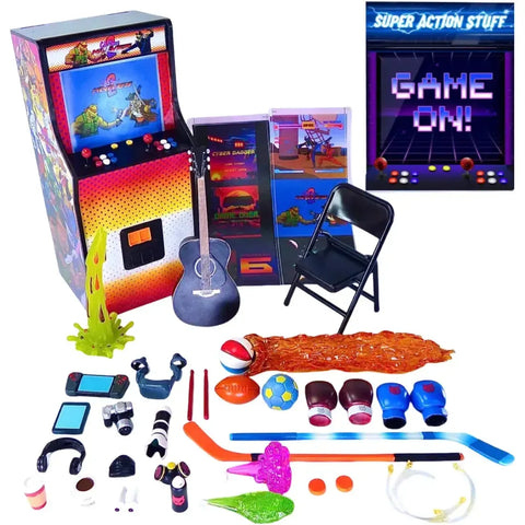 Mini Arcade Machine, Props & Accessories for Action Figures (1:12 Scale) - Super Action Stuff