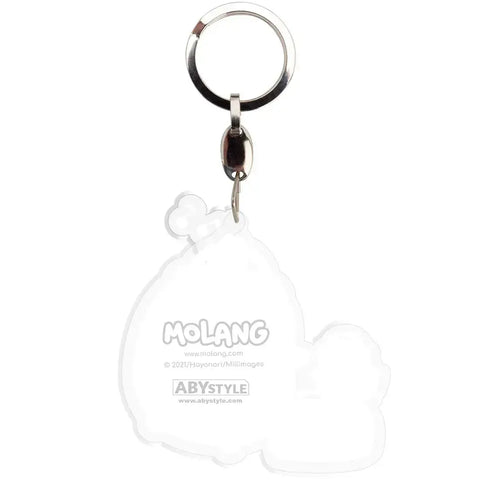 Molang - Cute Molang Keychain with Piu Piu Charm (Acrylic) - ABYstyle