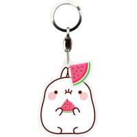 Molang - Hungry Molang Keychain with Watermelon Charm (Acrylic) - ABYstyle- Image 2