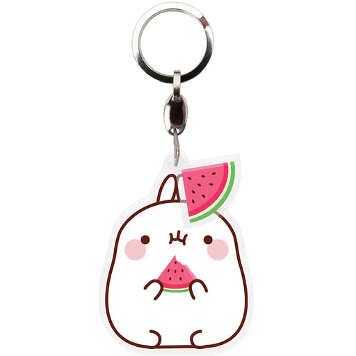 Molang - Hungry Molang Keychain with Watermelon Charm (Acrylic) - ABYstyle