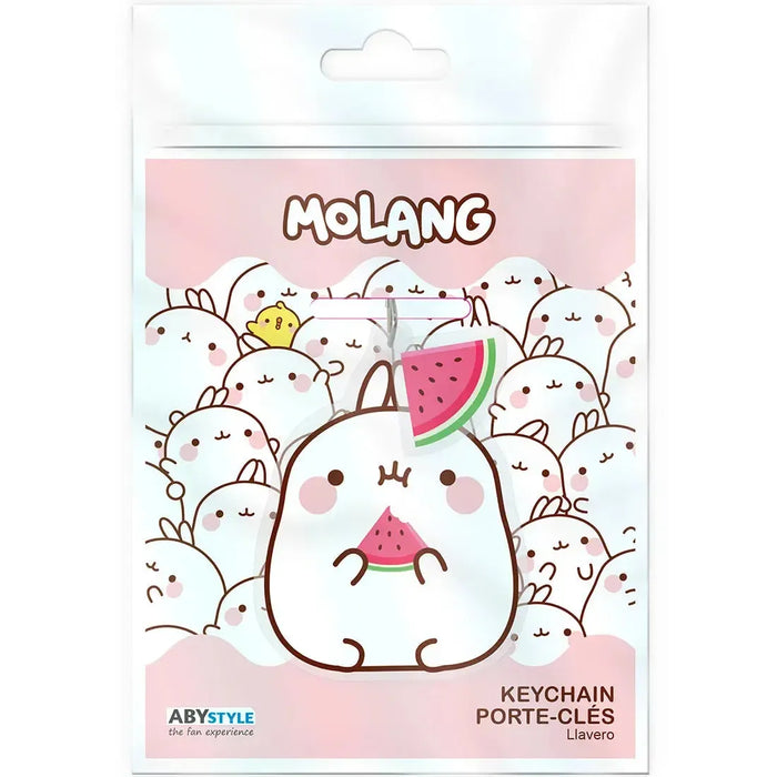 Molang - Hungry Molang Keychain with Watermelon Charm (Acrylic) - ABYstyle