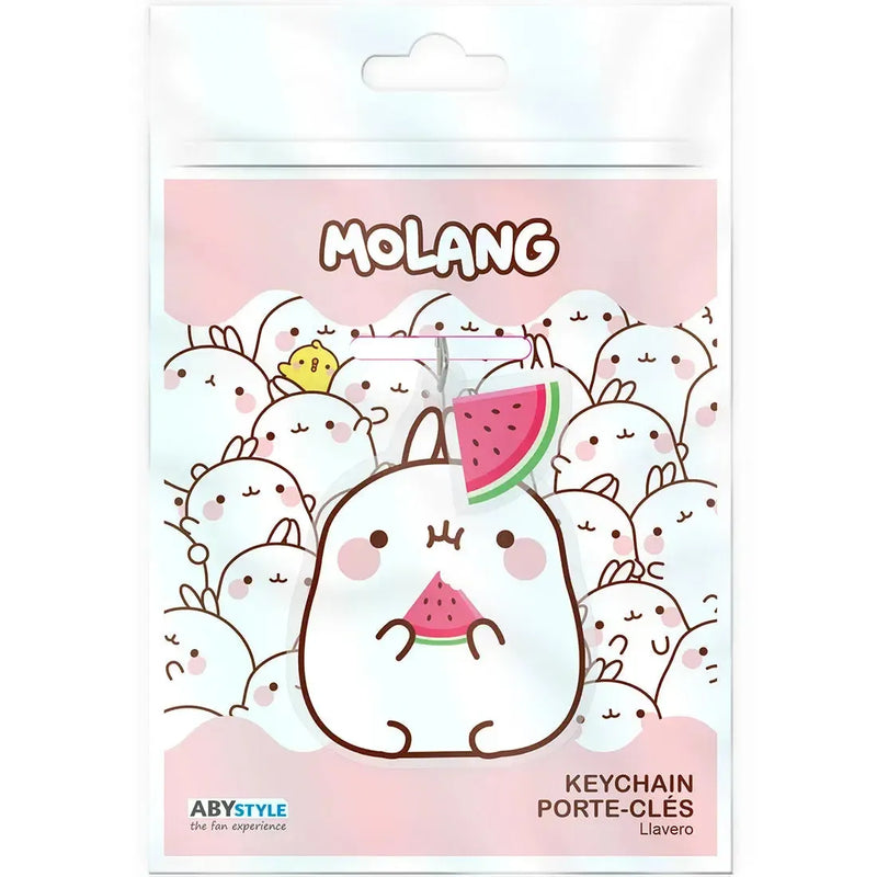 Molang - Hungry Molang Keychain with Watermelon Charm (Acrylic) - ABYstyle