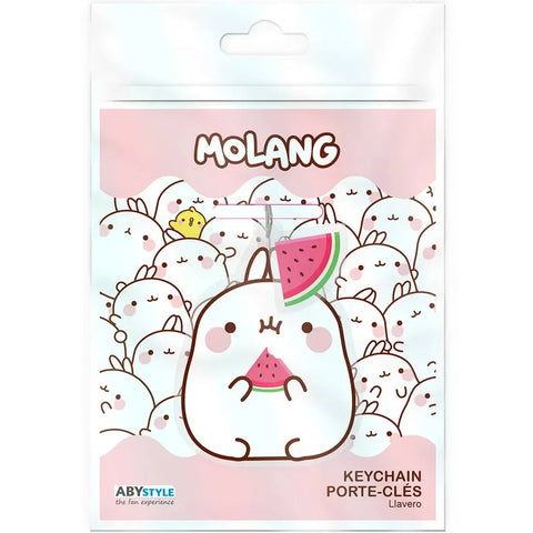 Molang - Hungry Molang Keychain with Watermelon Charm (Acrylic) - ABYstyle