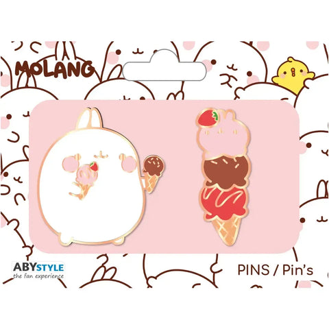 Molang - Ice Cream Molang Pin Badge Set (2