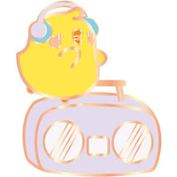 Molang - Piu-Piu & Molang Listening to Music Pin Badge Set (Metal) - ABYstyle- Image 3