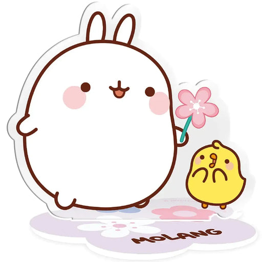Molang - Piu Piu & Molang with Flower Standee Figure (3" Acrylic) - ABYstyle - Acryl Series
