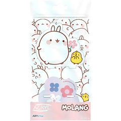 Molang - Piu Piu & Molang with Flower Standee Figure (3" Acrylic) - ABYstyle - Acryl Series