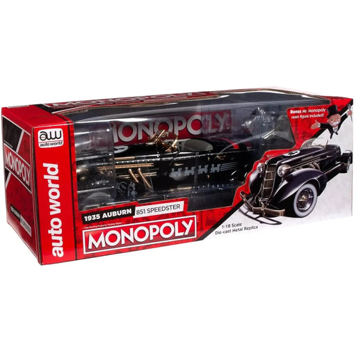Monopoly - 1935 Auburn 851 Speedster Die-Cast Vehicle with Mr. Monopoly Figure (1:18 Scale) - Auto World - Limited Edition Series - (2022)