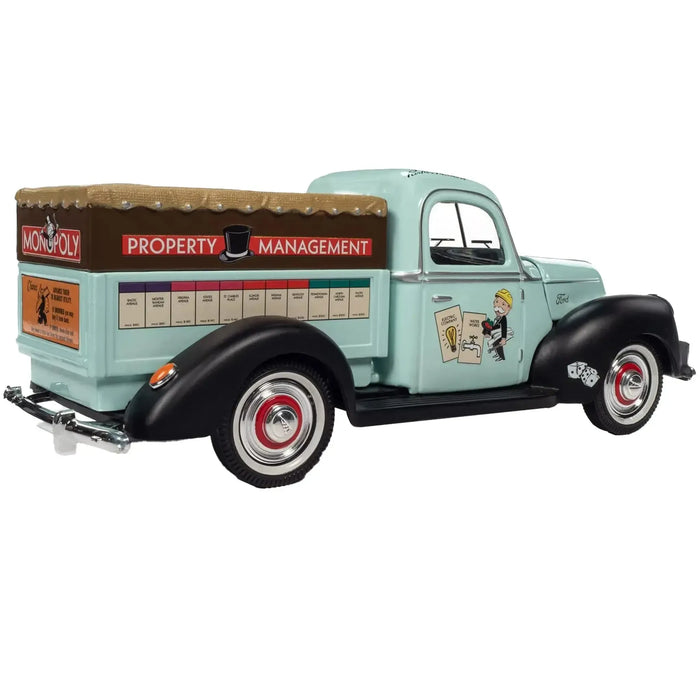 Monopoly - 1940 Ford Pickup Property Management Die-Cast Vehicle w/ Mr. Monopoly Figure (1:18 Scale) - Auto World - Limited Edition Series - (2022)