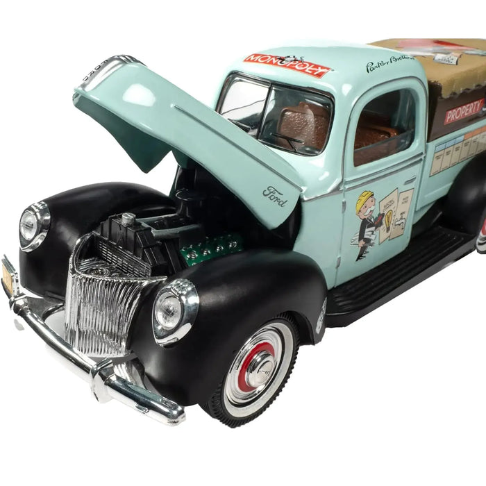 Monopoly - 1940 Ford Pickup Property Management Die-Cast Vehicle w/ Mr. Monopoly Figure (1:18 Scale) - Auto World - Limited Edition Series - (2022)