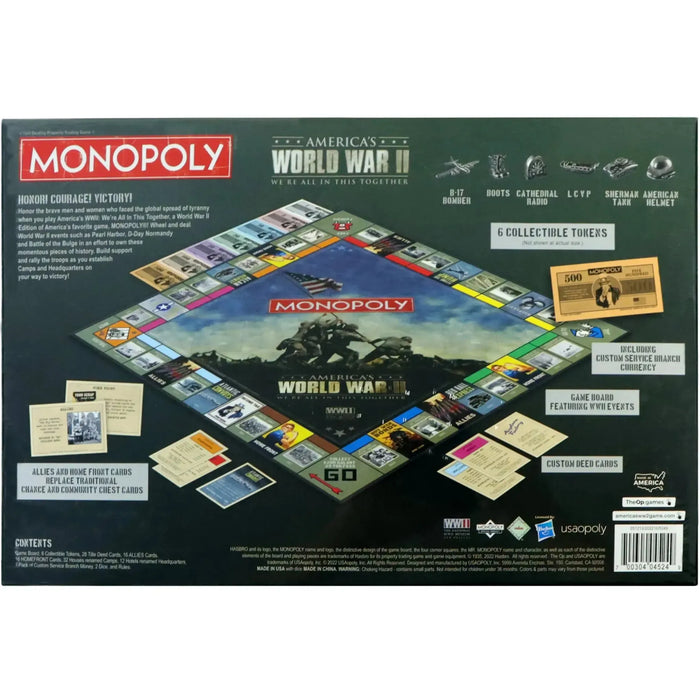 Monopoly: America’s World War II We’re All In This Together Edition - Economic War Board Game for Family, Adults, and Children (2-6 Players, Ages 8+) - USAopoly