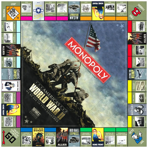 Monopoly: America’s World War II We’re All In This Together Edition - Economic War Board Game for Family, Adults, and Children (2-6 Players, Ages 8+) - USAopoly