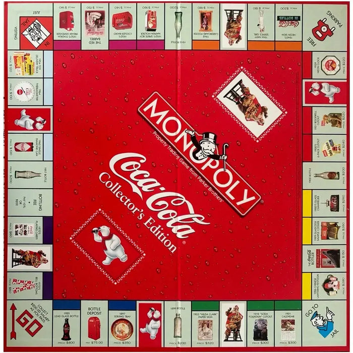 Monopoly: Coca-Cola Collector's Edition - Economic Civilization Game for Family, Adults, and Children (2-8 Players, Ages 8+) - USAopoly (1999)