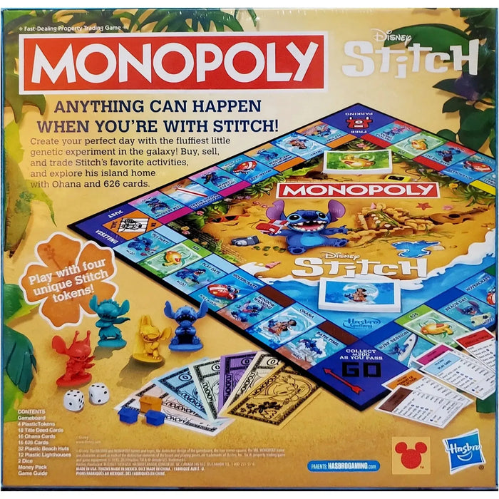 Monopoly: Disney Stitch - Competitive Adventure Board Game for Family, Adults, and Children (2-4 ...
