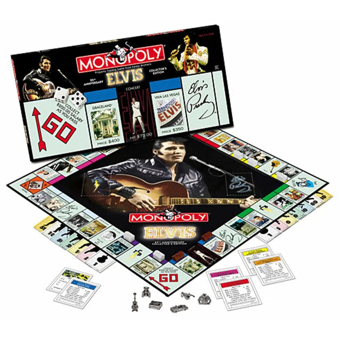 Monopoly: Elvis Presley 25th Anniversary Collector's Edition - Economic Music Board Game for Family, and Adults (2-4 Players, Ages 8+) - USAopoly