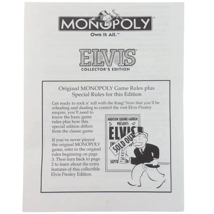 Monopoly: Elvis Presley 25th Anniversary Collector's Edition - Economic Music Board Game for Family, and Adults (2-4 Players, Ages 8+) - USAopoly