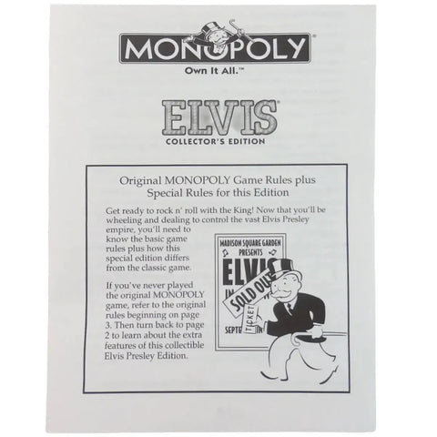 Monopoly: Elvis Presley 25th Anniversary Collector's Edition - Economic Music Board Game for Family, and Adults (2-4 Players, Ages 8+) - USAopoly