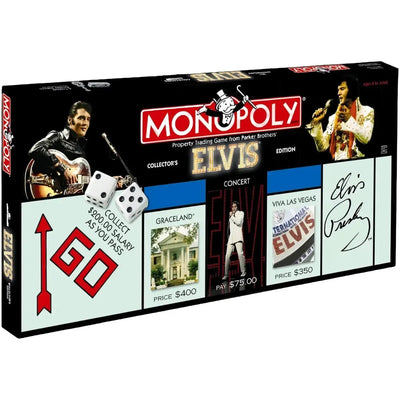 Monopoly: Elvis Presley 25th Anniversary Collector's Edition - Economic Music Board Game for Family, and Adults (2-4 Players, Ages 8+) - USAopoly