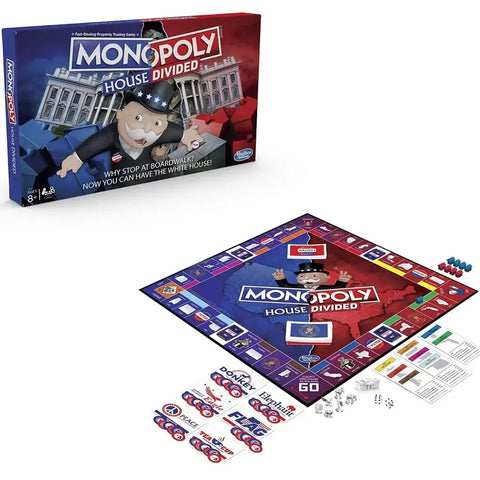 Monopoly: House Divided Edition - Economic Politics Board Game for Family, Adults, and Children (2-6 Player, Ages 8+) - Hasbro Gaming