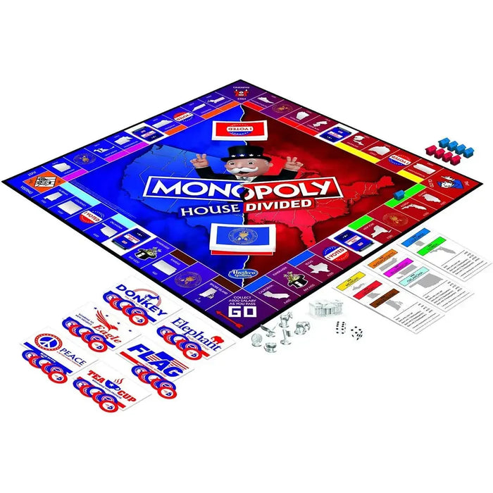 Monopoly: House Divided Edition - Economic Politics Board Game for Family, Adults, and Children (2-6 Player, Ages 8+) - Hasbro Gaming
