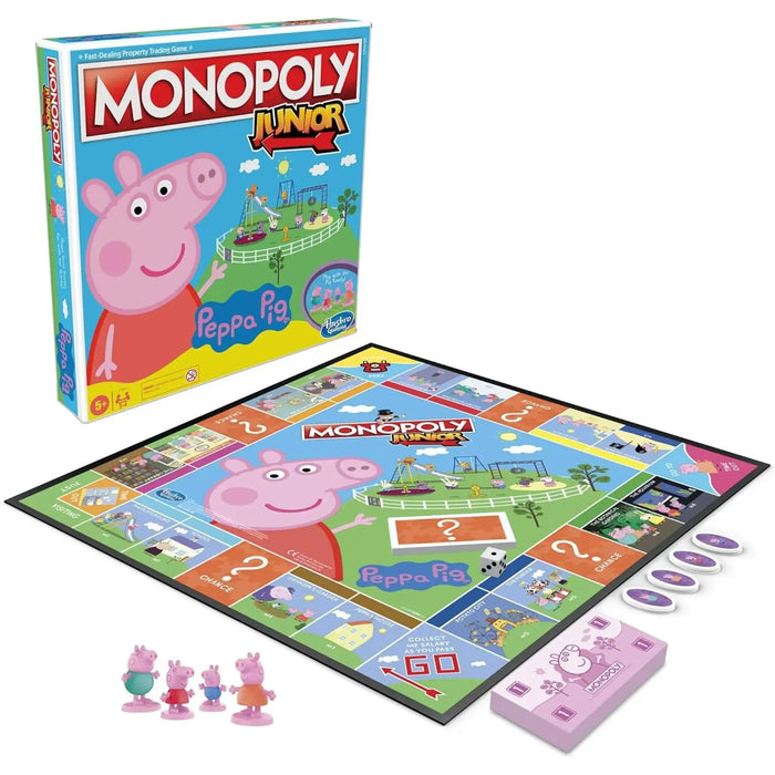 Monopoly Junior: Peppa Pig Edition Board Game for 2-4 Players, Indoor Game for Kids Ages 5 and Up - Hasbro Gaming | F1656
