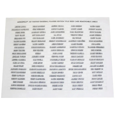 Monopoly: My Fantasy Baseball Players Edition - Economic Sports Board Game for Family, Adults, and Children (2-6 Players, Ages 8+) - USAopoly