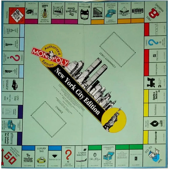 Monopoly: New York City Edition - Economic Civilization Board Game for Family, Adults, and Children (2-8 Players, Ages 8+) - USAopoly - (1995)