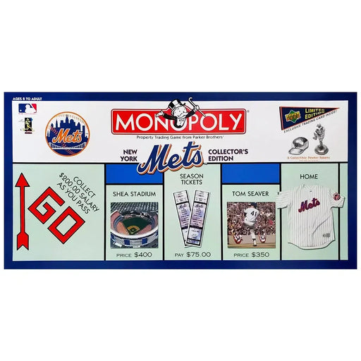 Monopoly: New York Mets Collector's Edition [MLB] - Economic Baseball Board Game for Family, Adults, and Children (2-6 Players, Ages 8+) - USAopoly