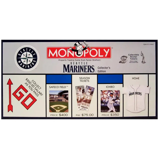 Monopoly: Seattle Mariners Collector's Edition [MLB] - Economic Baseball Board Game for Family, Adults, and Children (2-6 Players, Ages 8+) - USAopoly - (2001)