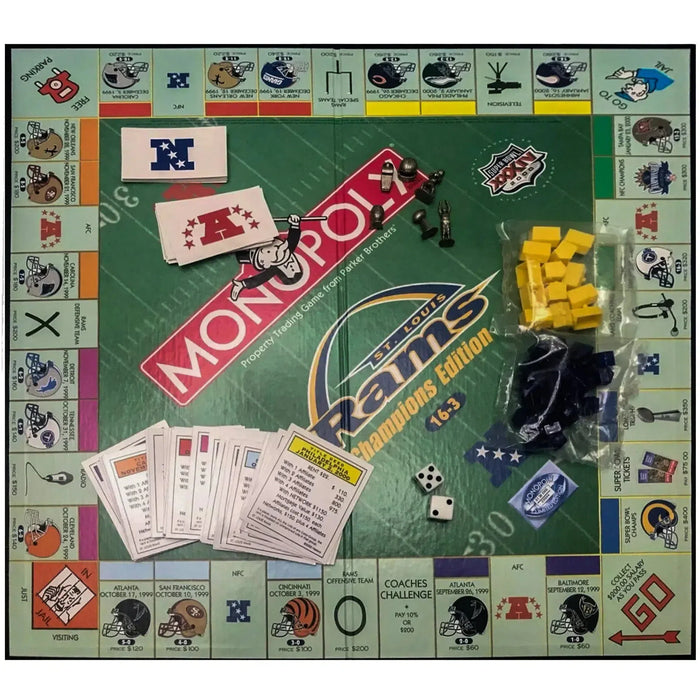 Monopoly: St. Louis Rams Champions Edition [NFL] - Economic Football Board Game for Family, and Adults (2-6 Players, Ages 8+) - USAopoly