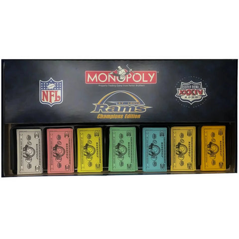 Monopoly: St. Louis Rams Champions Edition [NFL] - Economic Football Board Game for Family, and Adults (2-6 Players, Ages 8+) - USAopoly