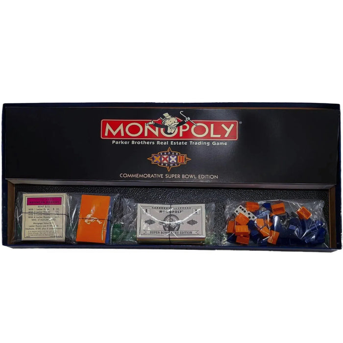 Monopoly: Super Bowl XXXII Commemorative Super Bowl Edition [NFL: Denver Broncos vs Green Bay Packers] - Competitive Football Board Game for Family, Adults, and Children (2-6 Players, Ages 8+) - USAopoly