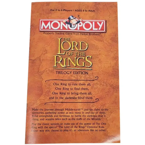 Monopoly: The Lord of the Rings Trilogy Edition - Economic Fantasy Board Game for Family, and Adults (2-6 Players, Ages 8+) - Parker Brothers