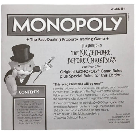 Monopoly: The Nightmare Before Christmas Collector's Edition - Economic Fantasy Board Game for Family, Adults, and Children (2-6 Players, Age 8+) - USAopoly