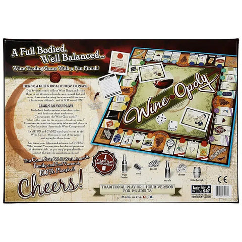 Monopoly: Wine-Opoly 3rd Edition - Economic Wine Board Game for Family, and Adults (2-6 Players, Ages 18+) - Late for the Sky