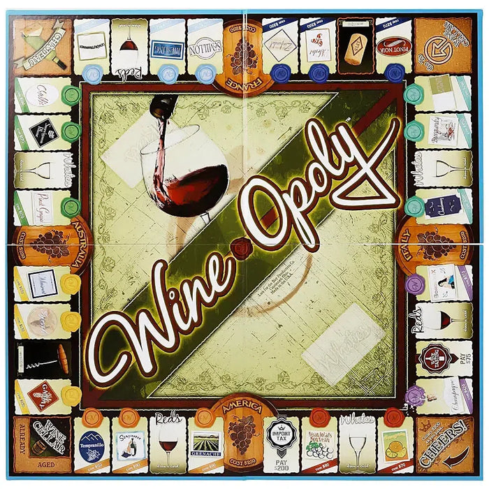 Monopoly: Wine-Opoly 3rd Edition - Economic Wine Board Game for Family, and Adults (2-6 Players, Ages 18+) - Late for the Sky