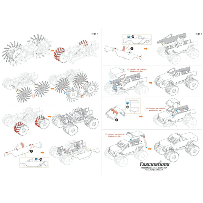 Monster Truck Figure Model Kit (1:65 Scale, Steel, Moderate Difficulty) - Fascinations - Metal Earth Series - (2023)