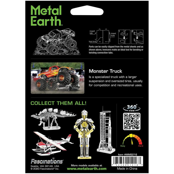 Monster Truck Figure Model Kit (1:65 Scale, Steel, Moderate Difficulty) - Fascinations - Metal Earth Series - (2023)