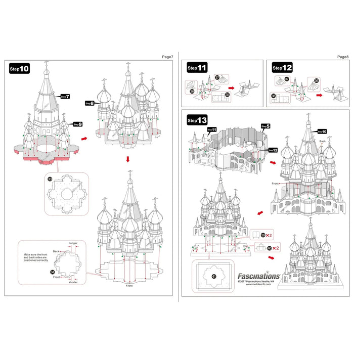 Moscow - Saint Basil's Cathedral Building Figure 3D Figure Model Kit (Steel, Hard Difficulty) - Fascinations - Metal Earth Premium Series - (2022)