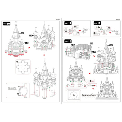 Moscow - Saint Basil's Cathedral Building Figure 3D Figure Model Kit (Steel, Hard Difficulty) - Fascinations - Metal Earth Premium Series - (2022) - Image 10