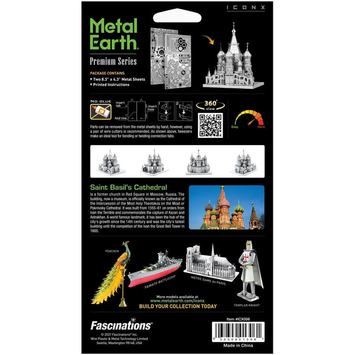 Moscow - Saint Basil's Cathedral Building Figure 3D Figure Model Kit (Steel, Hard Difficulty) - Fascinations - Metal Earth Premium Series - (2022)
