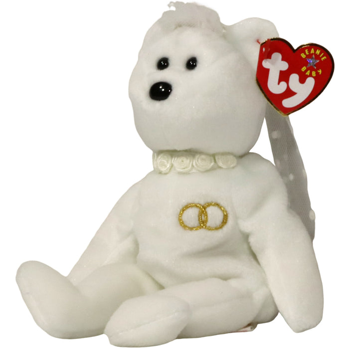 Mrs. the Bride Bear Plush (8.5") - Ty - Original Beanie Babies Series - (2001)