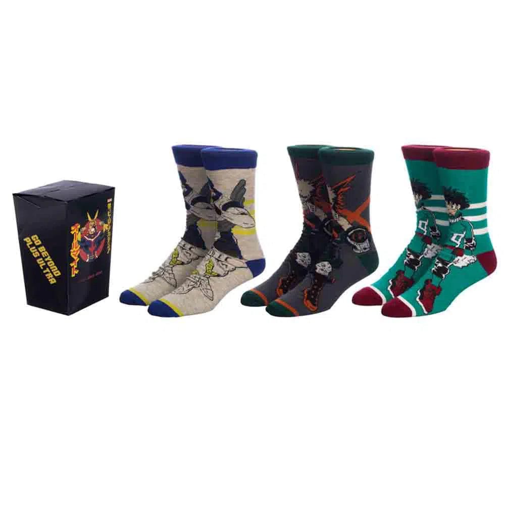 My Hero Academia - Character Crew Socks Box Set (3 Pairs) - Bioworld