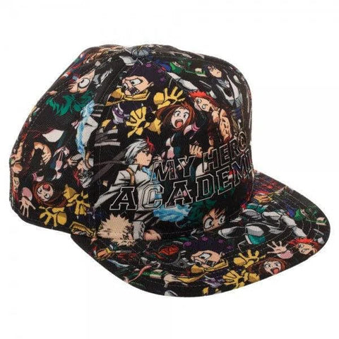 My Hero Academia - Characters Snapback Hat (All Over Print, Flat Bill) - Bioworld