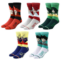 My Hero Academia - Chibi Character Colorblock Crew Socks (5 Pairs) - Bioworld