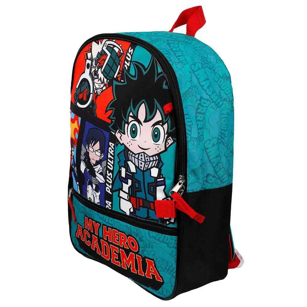 My Hero Academia - Chibi Plus Ultra 5-Piece Backpack Set - Bioworld - Backpack, Lunchbox, Utility Case, Keychain, Carabiner