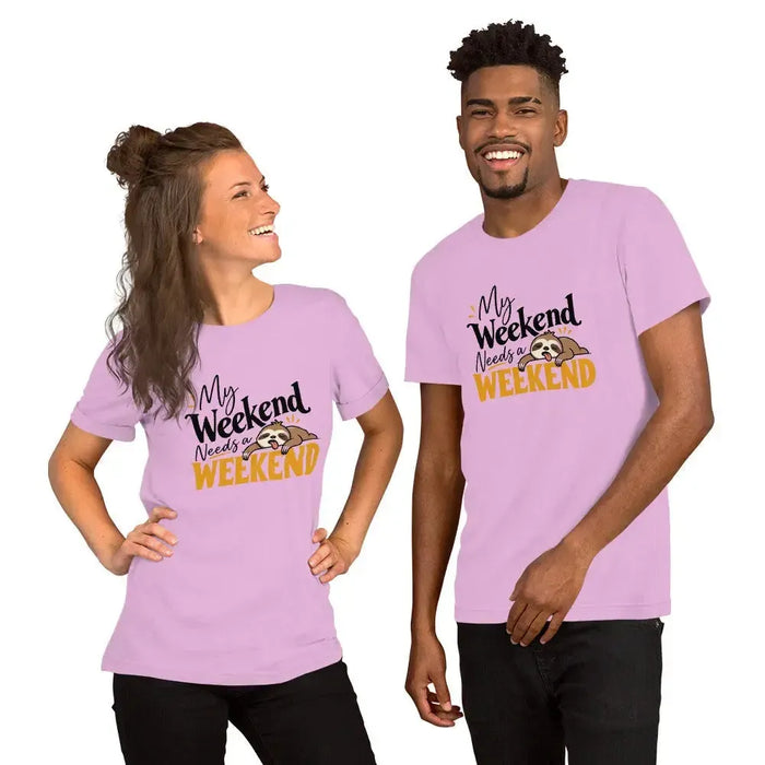 My Weekend Needs a Weekend T-Shirt - Funny Lazy Sloth Graphic Tee